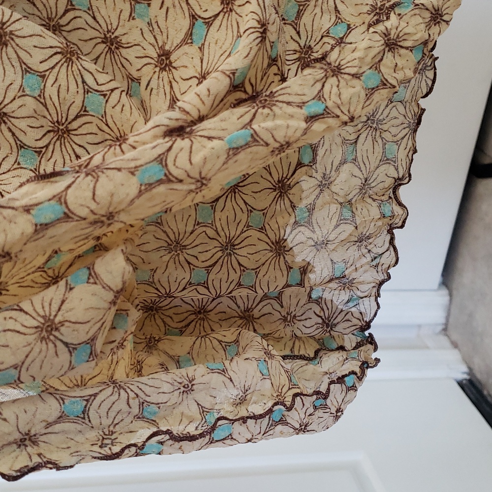 💐 Vintage Diane von Furstenberg Silk Strapless Boho Dress Beige Turquoise  • 8 - Picture 12 of 13